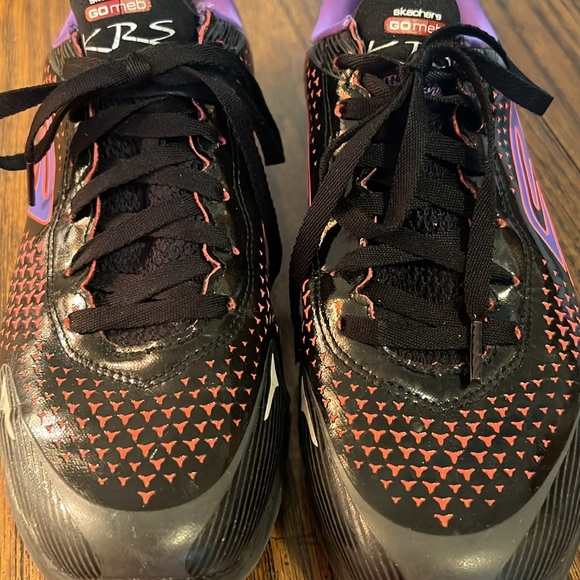 Like new : Skechers Go Meb Running Shoes Womens size 7.5. Black Purple Pink KRS - Picture 2 of 8